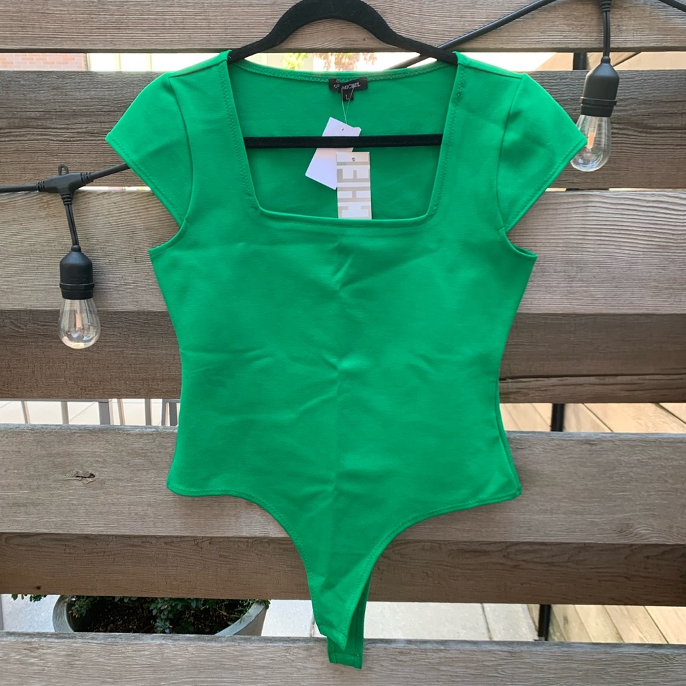 Green Squareneck Bodysuit NWT